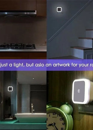 Mini LED Night Light EU Plug In Smart Control Sensor Ambient Light For
