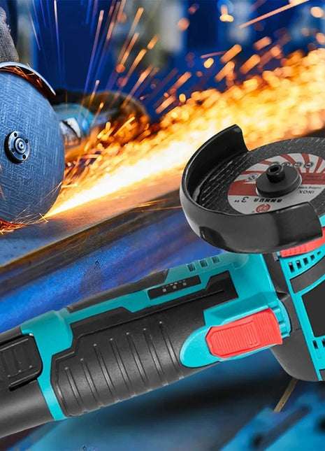 Cordless Electric Angle Grinder 19500rpm Handheld Polishing Grinding
