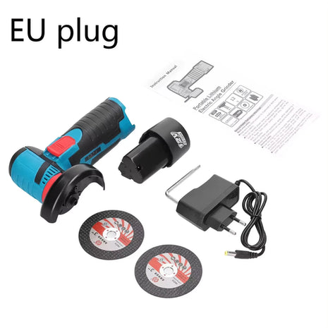 Cordless Electric Angle Grinder 19500rpm Handheld Polishing Grinding