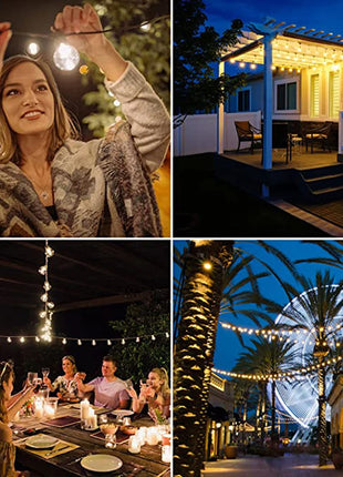 110V/220V Outdoor String Lights LED G40 Festoon Fairy Patio Garland