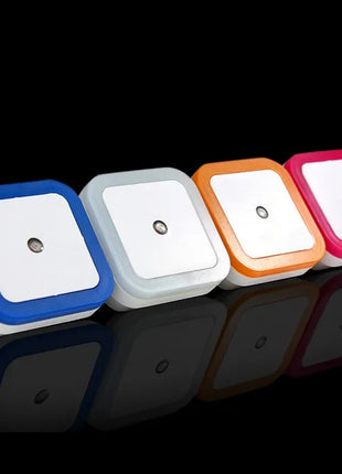 1-4pcs LED Wireless Sensor Night Light EU US Plug Mini Square Night
