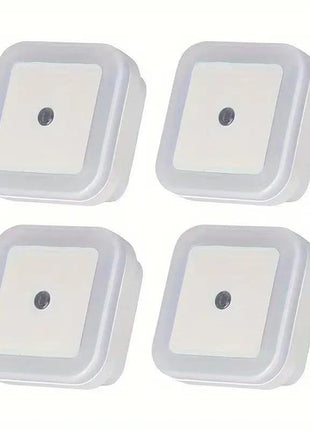 1-4pcs LED Wireless Sensor Night Light EU US Plug Mini Square Night