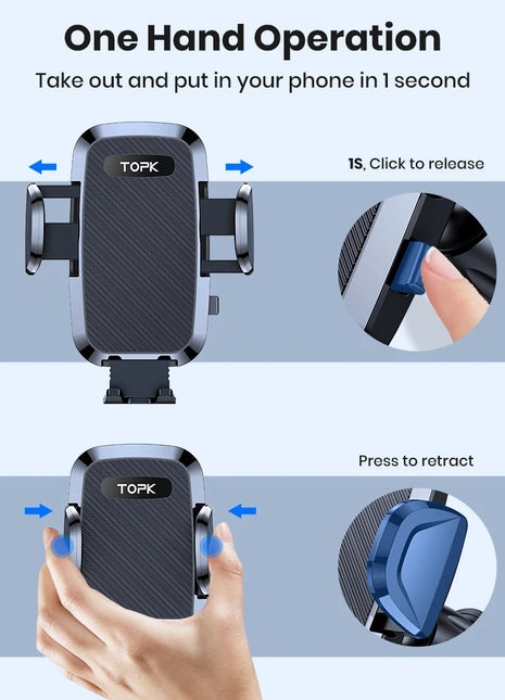 TOPK Universal Car Bracket Gravity Auto Phone Holder Car Air Vent Clip