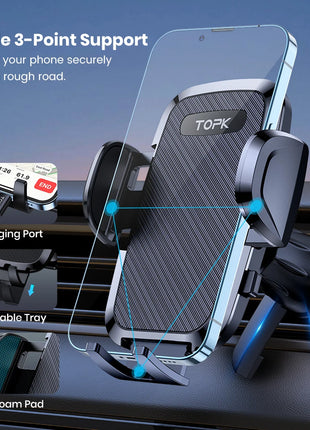 TOPK Universal Car Bracket Gravity Auto Phone Holder Car Air Vent Clip