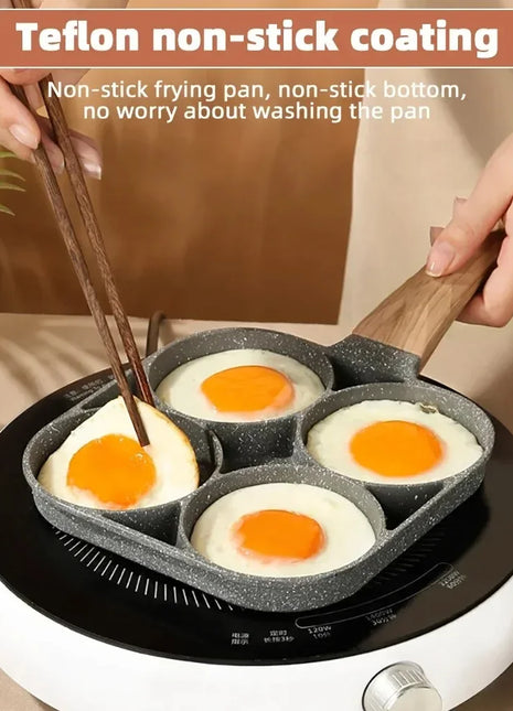 1 PCS Maifan Stone Four-Hole Omelette Pan Bottom Nonstick Egg Pan Mini