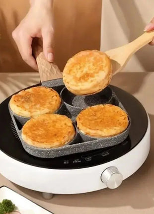 1 PCS Maifan Stone Four-Hole Omelette Pan Bottom Nonstick Egg Pan Mini