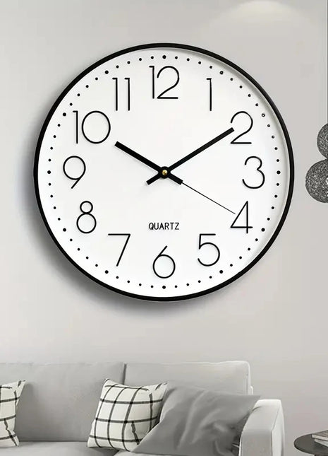 8 Inch Quartz Wall Clock Simple Mute Clock Hole-free Cubic Digital