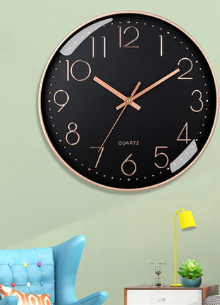 8 Inch Quartz Wall Clock Simple Mute Clock Hole-free Cubic Digital