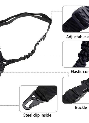 Tactical Gun Sling Military Shooting Adjustable 3 Point Bungee Airsoft