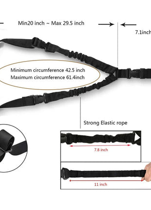Tactical Gun Sling Military Shooting Adjustable 3 Point Bungee Airsoft