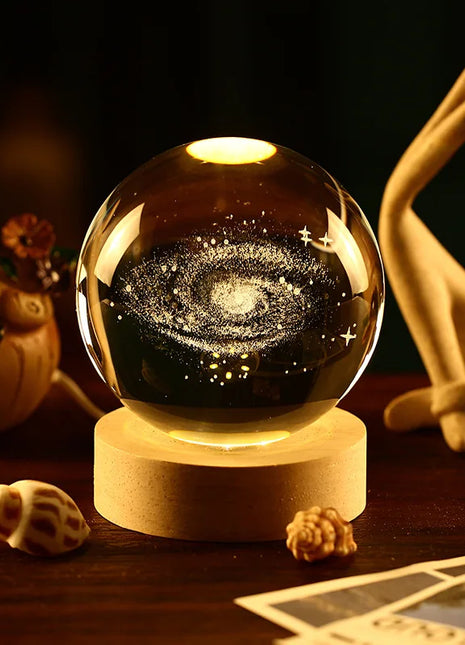 Aesthetic Moon Crystal Sphere Creative Clear Glass Galaxy Globe Night