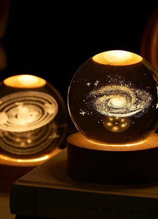 Aesthetic Moon Crystal Sphere Creative Clear Glass Galaxy Globe Night
