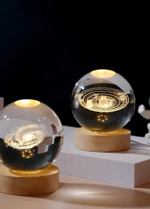 Aesthetic Moon Crystal Sphere Creative Clear Glass Galaxy Globe Night