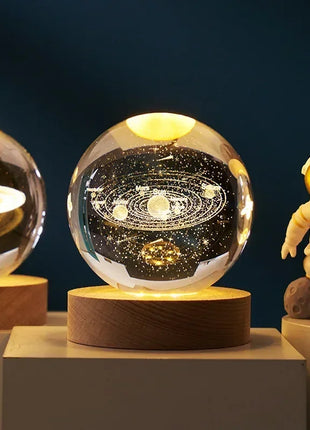 Aesthetic Moon Crystal Sphere Creative Clear Glass Galaxy Globe Night