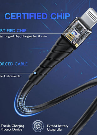 3A Fast Charging USB Cable For iPhone 11 12 13 14 Pro X XS Max 6 7 8