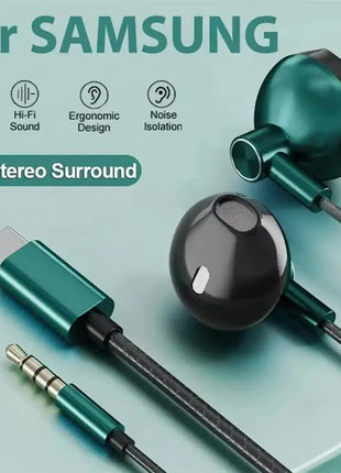 9D Bass Stereo Type C&3.5mm Headphones Volume Control Headset With HD