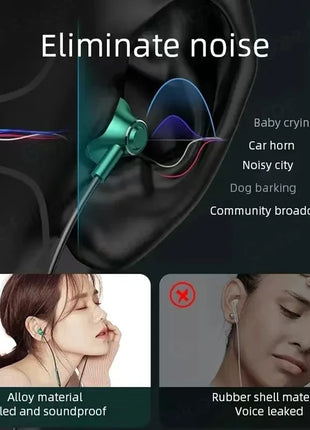 9D Bass Stereo Type C&3.5mm Headphones Volume Control Headset With HD