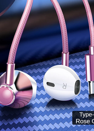 9D Bass Stereo Type C&3.5mm Headphones Volume Control Headset With HD