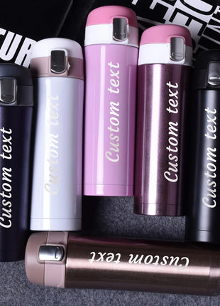 Personalized Laser Engraved Name Insulated Bottle with Lock Lid