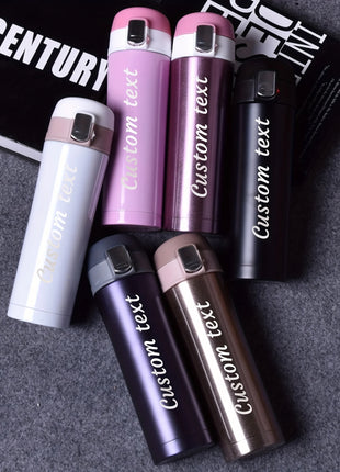 Personalized Laser Engraved Name Insulated Bottle with Lock Lid