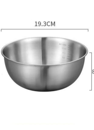 1-3 Stainless Steel Bowl Set with Scale for Cooking Baking Food