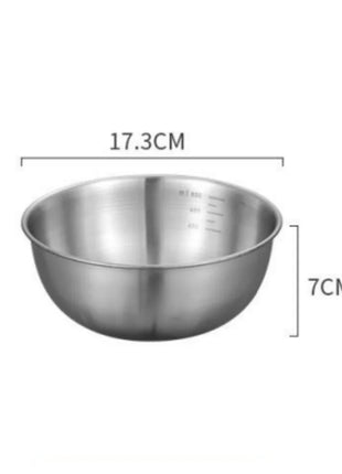 1-3 Stainless Steel Bowl Set with Scale for Cooking Baking Food
