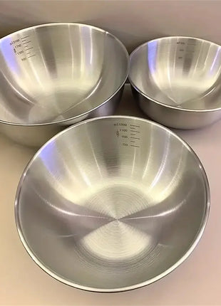 1-3 Stainless Steel Bowl Set with Scale for Cooking Baking Food