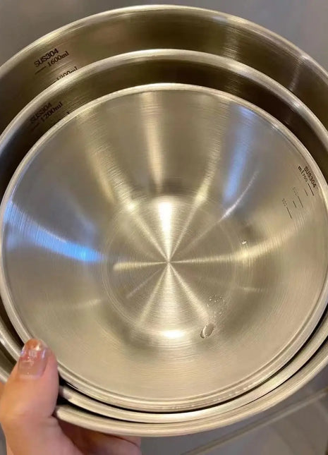 1-3 Stainless Steel Bowl Set with Scale for Cooking Baking Food
