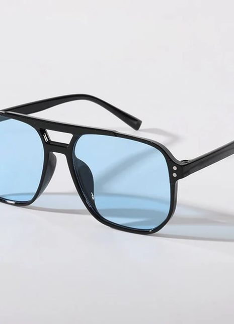 Women Men Square Sun Glasses Retro Polygon Sunglasses Female Black