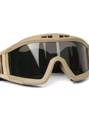 JSJM Airsoft Tactical Goggles 3 Lens Windproof Dustproof Shooting