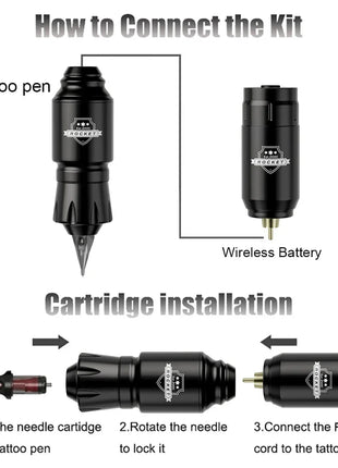 Professional Mini Rocket Tattoo Machine Set Japan Motor Wireless