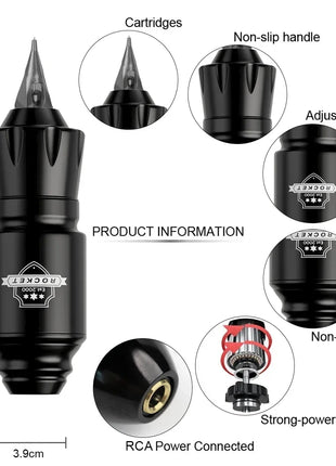 Professional Mini Rocket Tattoo Machine Set Japan Motor Wireless
