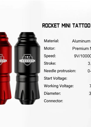 Professional Mini Rocket Tattoo Machine Set Japan Motor Wireless