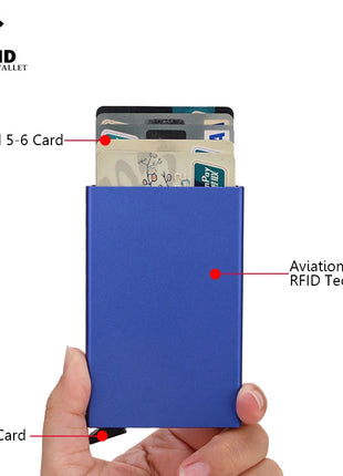 Rfid Smart Wallet Card Holder Metal Thin Slim Men Women Wallets Pop Up