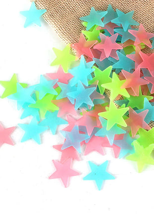 100Pcs/Set Stars Luminous Wall Stickers Glow In The Dark For Kids Baby