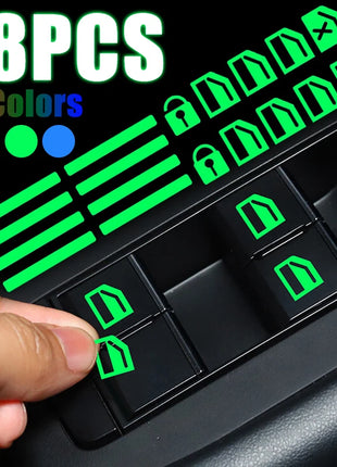 18 pcs/set Luminous Automobile Interior Stickers Universal Car Windows