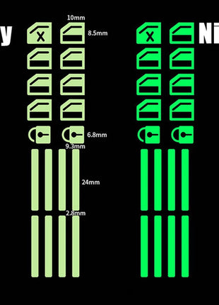 18 pcs/set Luminous Automobile Interior Stickers Universal Car Windows
