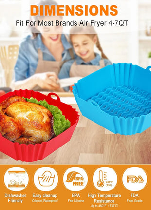 Air Fryer Silicone Liners Pot,Airfryer Basket Cooking Gadgets