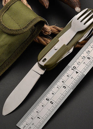 7in1 Multi Function Outdoor Diner Stainless Steel Folding Fork Knife