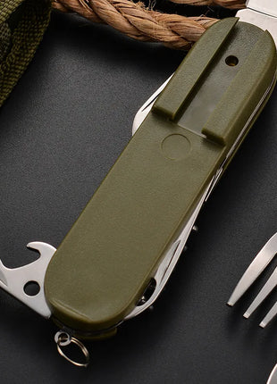 7in1 Multi Function Outdoor Diner Stainless Steel Folding Fork Knife