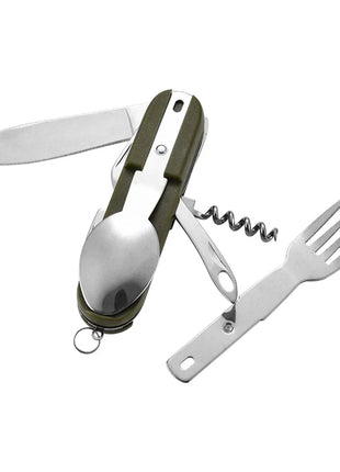 7in1 Multi Function Outdoor Diner Stainless Steel Folding Fork Knife