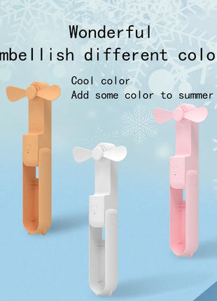 Portable Folding Electric Fan 3-in-1 Mini Handheld Cooling Fan