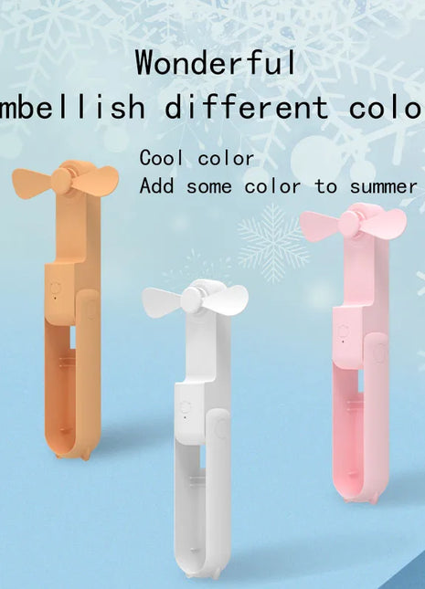 Portable Folding Electric Fan 3-in-1 Mini Handheld Cooling Fan