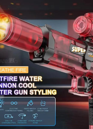Electric water gun with nozzle flame muzzle automatic spray gun remote