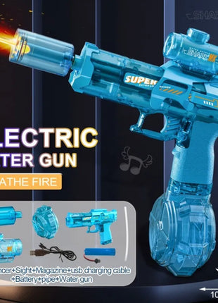 Electric water gun with nozzle flame muzzle automatic spray gun remote