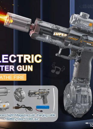 Electric water gun with nozzle flame muzzle automatic spray gun remote