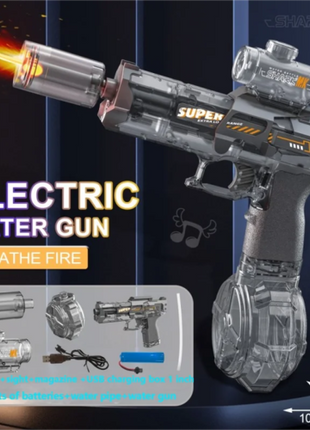 Electric water gun with nozzle flame muzzle automatic spray gun remote