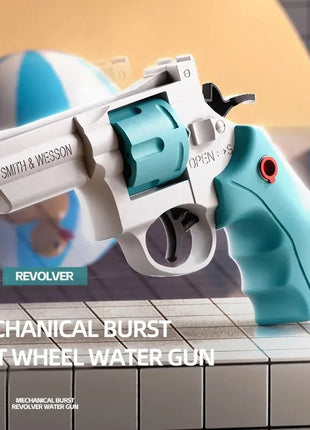 1PCS Summer Water Gun Toy Mechanical Continuous Revolver Water Gun