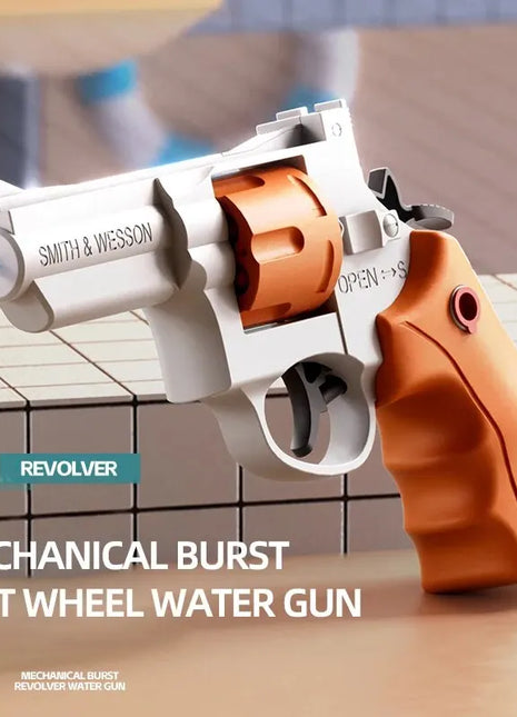 1PCS Summer Water Gun Toy Mechanical Continuous Revolver Water Gun