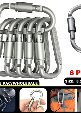 6pcs Carabiner Set For Key Camping Survival EDC Outdoor Keychain Clip